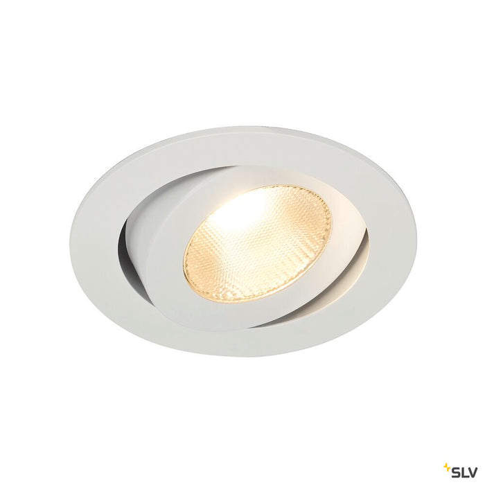 CONTONE, recessed fitting, LED, 2000-3000K, round, white, tiltable, 13W, including leaf springs