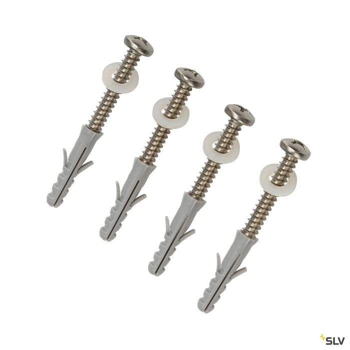 SCREW SET, stainless steel, M5, incl. plugs and washers.