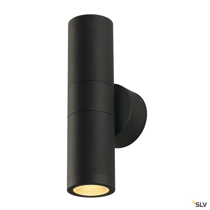 ASTINA, outdoor wall light, TCR50-SE, IP44, round, up/down, anthracite, max. 44W