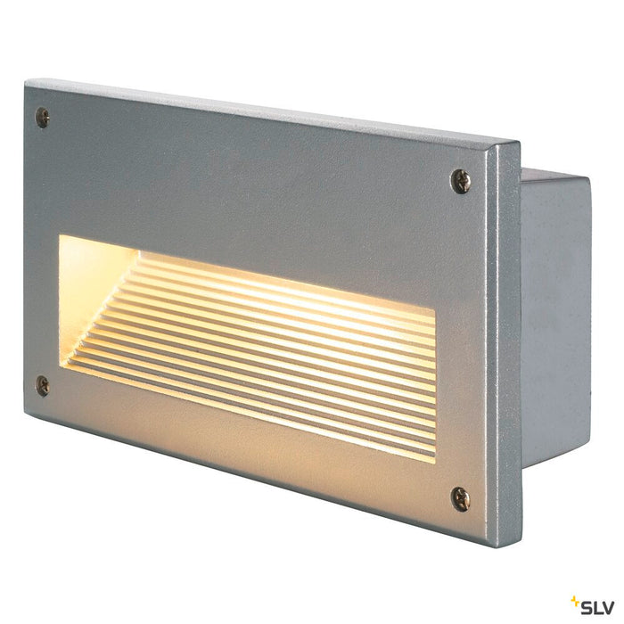 BRICK DOWNUNDER, outdoor recessed wall light, C35, IP44, silver-grey, max. 40W