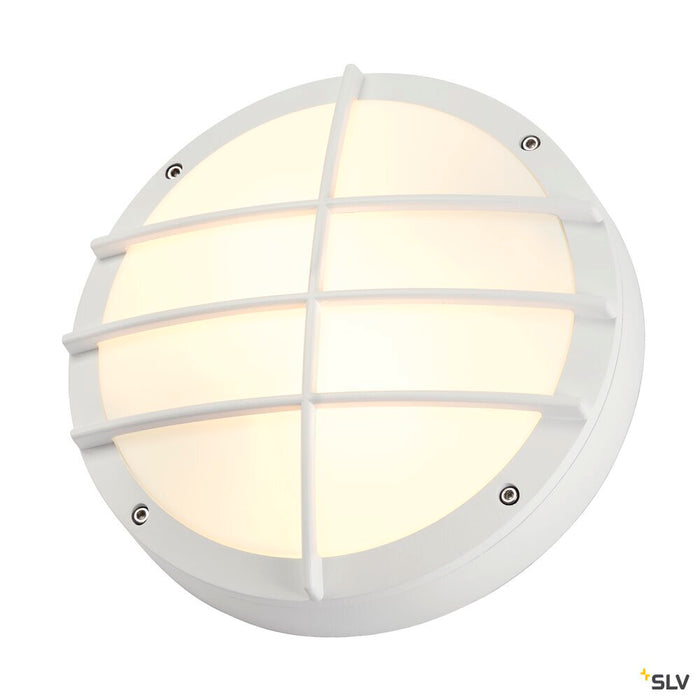 BULAN GRID, outdoor wall and ceiling light, TC-TSE, IP55, round, white, max. 50W