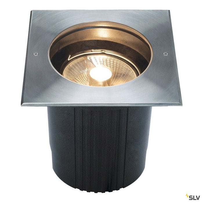 DASAR 215, outdoor inground fitting, QPAR111, IP67, square, stainless steel 316, max. 75W