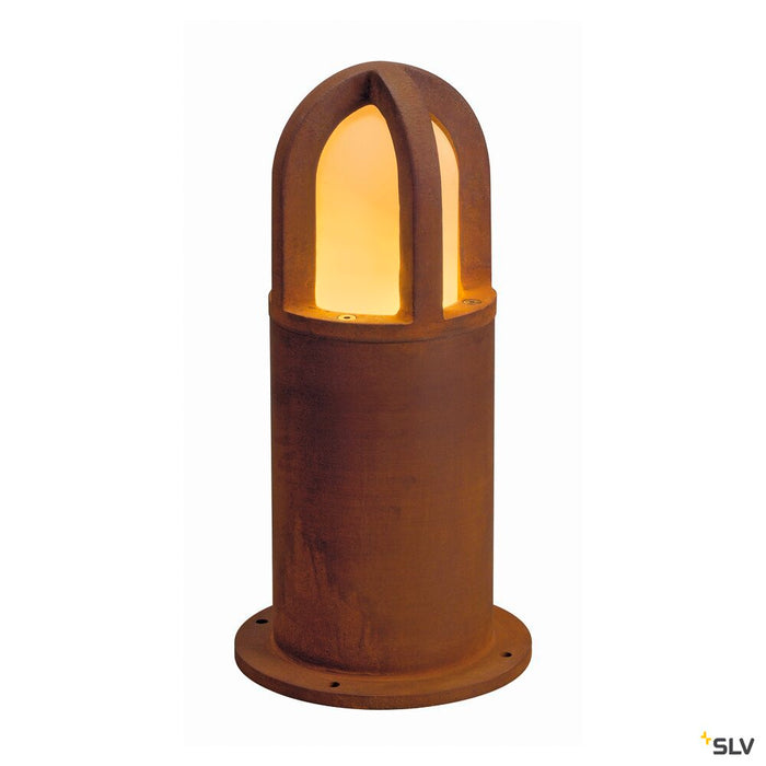 RUSTY CONE 40, outdoor floor stand, TC-DSE, IP54, round, rusted steel, Ø/H 15/40 cm, max. 11W