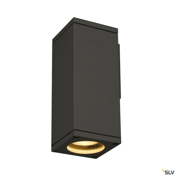 THEO WALL, outdoor wall light, QPAR51, square, anthracite, max. 35W
