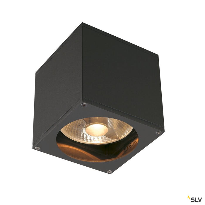 BIG THEO WALL, outdoor wall light, QPAR111, IP44, square, anthracite, max. 75W