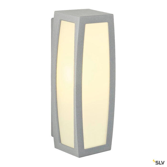 MERIDIAN BOX, outdoor wall light, TC-(D,H,T,Q)SE, IP54, silver-grey, max. 20W