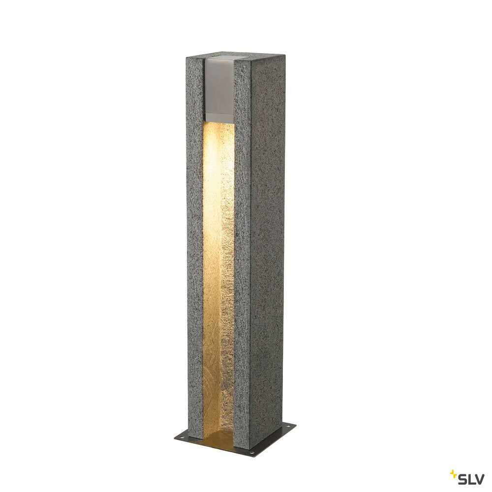 ARROCK SLOT, outdoor floor stand, LED GU10 51 mm, IP44, square, salt & pepper, granite, 4W LED