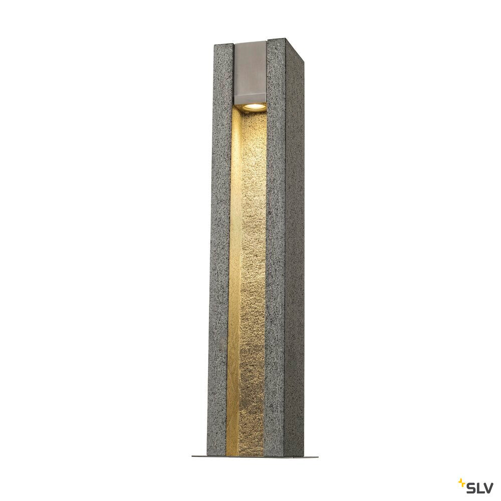 ARROCK SLOT, outdoor floor stand, LED GU10 51 mm, IP44, square, salt & pepper, granite, 4W LED