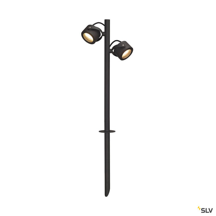 SITRA 360 SL SPIKE, outdoor spike luminaire, double-headed, TCR-TSE, IP44, anthracite, max. 18W