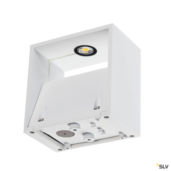 LOGS WALL, outdoor wall light, LED, 3000K, IP44, square, white, 8W