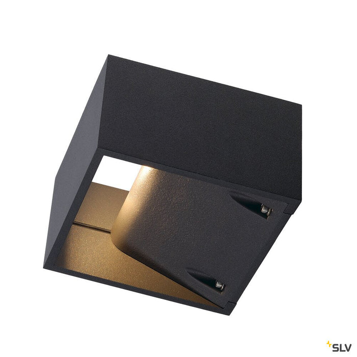 LOGS WALL, outdoor wall light, LED, 3000K, IP44, square, anthracite, 8W