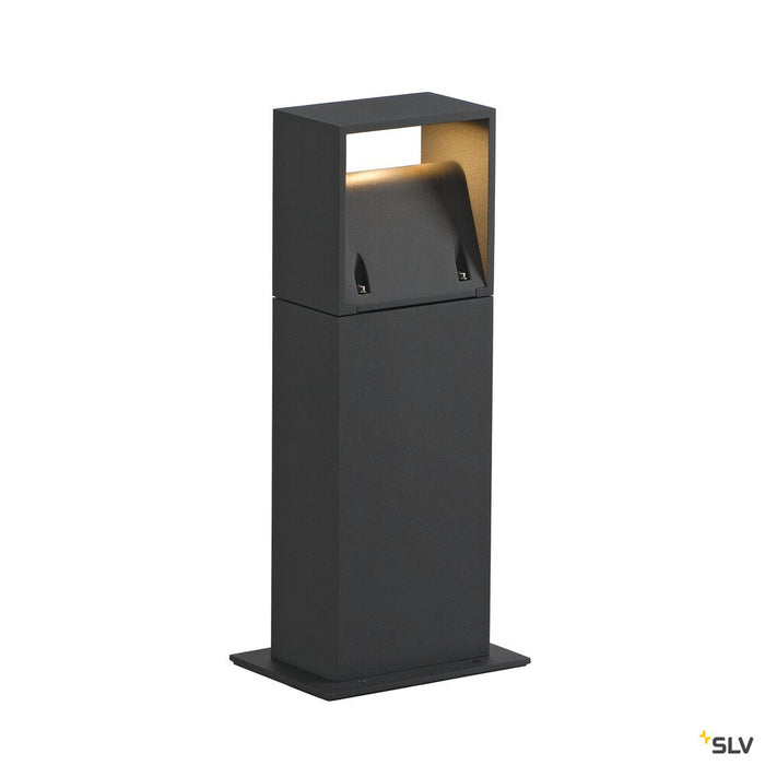 LOGS 40, outdoor floor stand, LED, 3000K, IP44, square, anthracite, L/W/H 13/8/39.5 cm, 8W