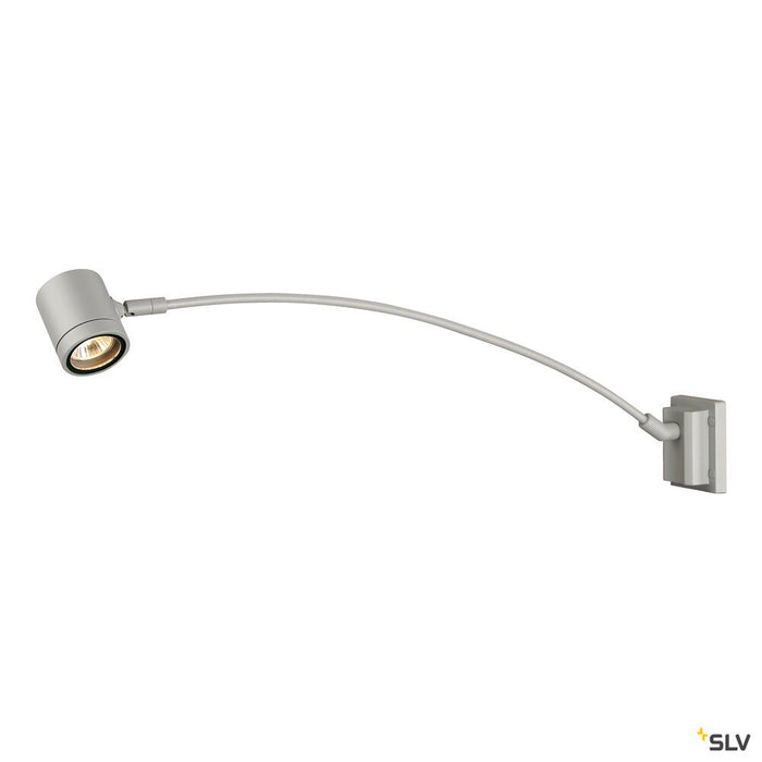 MYRA DISPLAY, outdoor wall light, QPAR51, IP55, silver-grey, convex, max. 50W