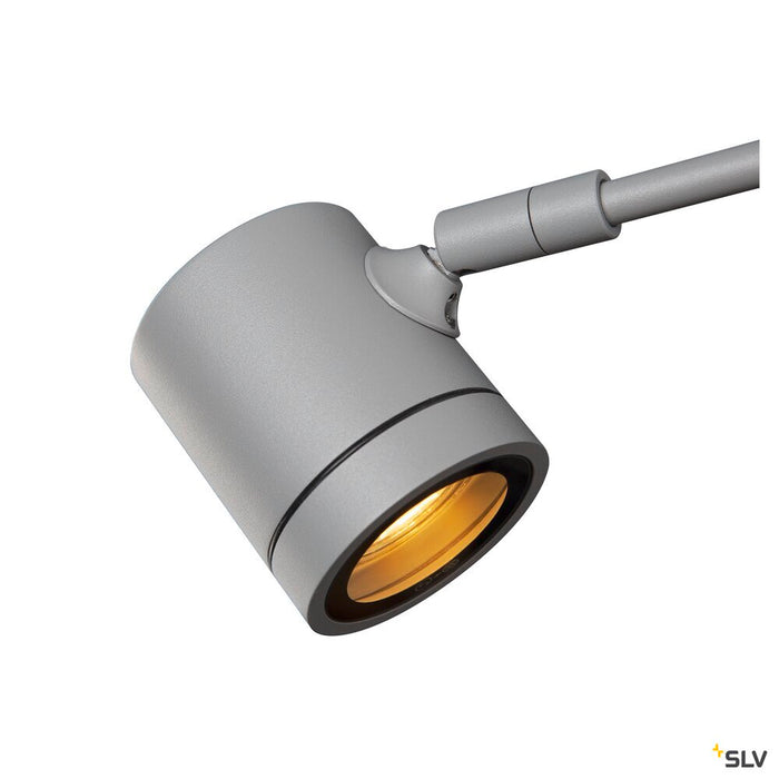 SLV MYRA lampada a parete/plafone, QPAR51, IP55, grigio argento, 2xGU10 max.100W SLV MYRA lampada a parete/plafone, QPAR51, IP55, grigio argento, 2xGU10 max.100W