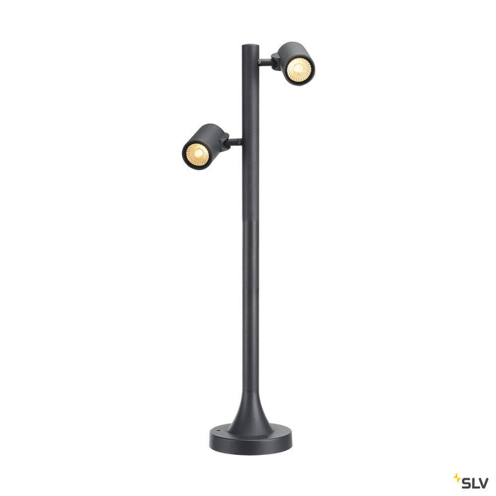HELIA, outdoor floor stand, double-headed, LED, 3000K, IP55, anthracite, 16W, optional spike luminaire