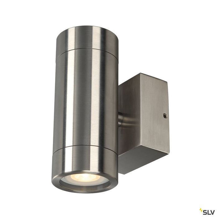 ASTINA STEEL, outdoor wall light, QPAR51, IP44, round, stainless steel 304, max. 70W