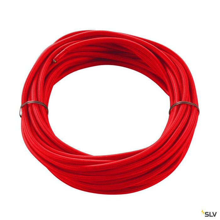PVC line with fabric sheath, 3-pole, 10m, red