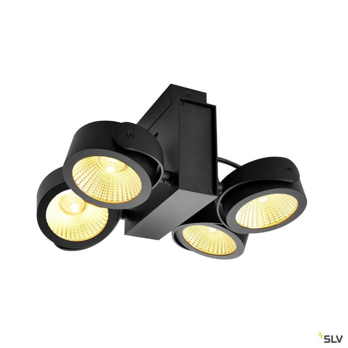TEC KALU CW, LED Indoor surface-mounted wall and ceiling light, quad, black, 60°, 3000K