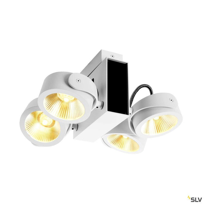 TEC KALU CW, LED Indoor surface-mounted wall and ceiling light, quad white/black 60° 3000K