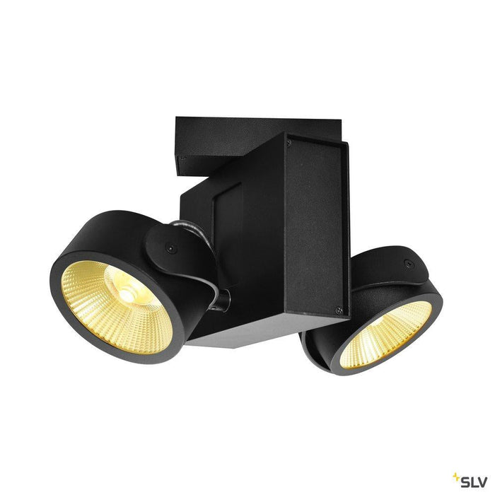 TEC KALU CW, LED Indoor surface-mounted wall and ceiling light, double, black, 24°, 3000K