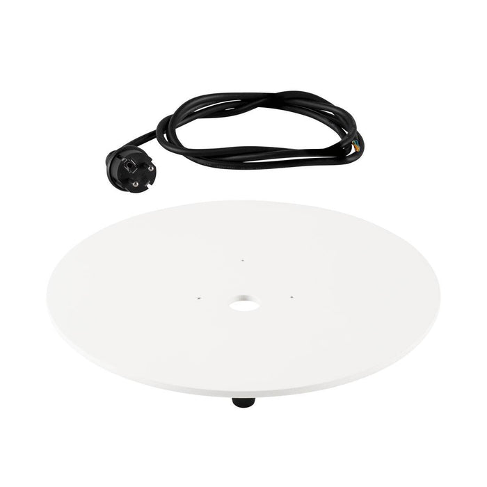 MOUNTING PLATE, outdoor, for LIGHT PIPE pathway and floor stand, white, with black cable