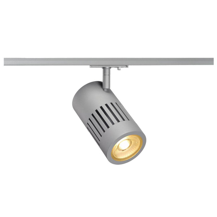 STRUCTEC LED 24W, round, silver, 3000K, 36°, incl. 1-circuit adapter