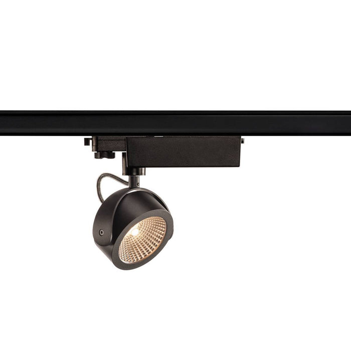 KALU LED Spot for 3 circuit High-voltage Track System, 3000K, black, 60°, incl. 3 circuit adapter