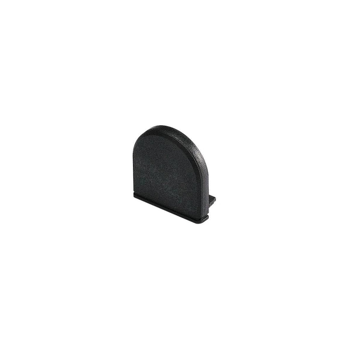 GLENOS end caps, curved, for professional profile 2609, matt black, 2 pcs
