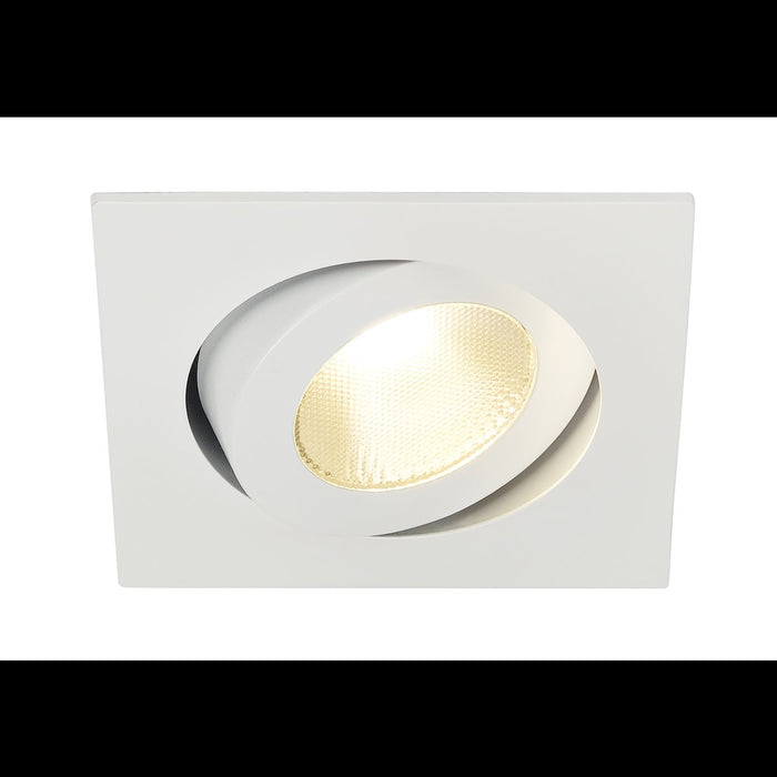 CONTONE downlight, adjustable, square, white, 13W LED, warm white