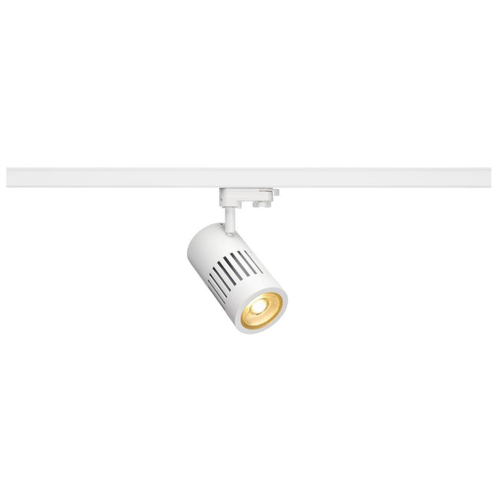 STRUCTEC LED spot for 3-circuit 240V track, 24W, 3000K, 36°, white, incl. 3-circuit adapter