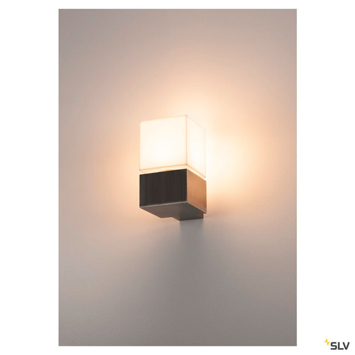 SQUARE WALL, E27, outdoor wall light, stainless steel 304, max. 20W, IP44