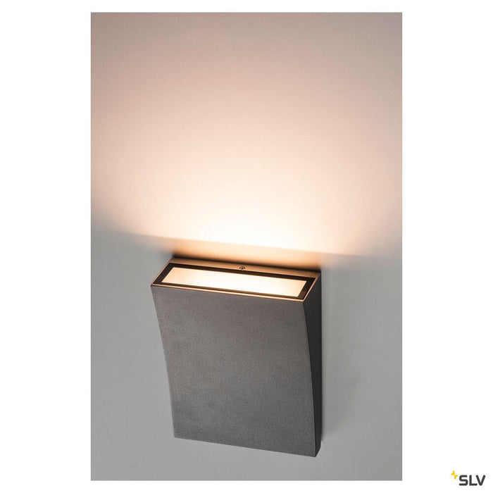 DELWA WIDE LED outdoor wall light, 3000K, 100°, anthracite, IP44