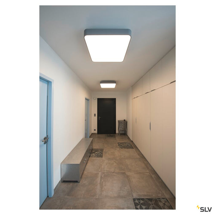 MEDO 60, ceiling light, LED, 3000K, square, silver-grey, 1-10V