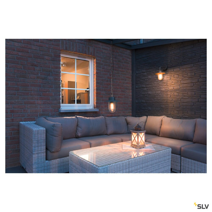 MOLAT, outdoor wall light, E27, anthracite, max. 60W, IP44