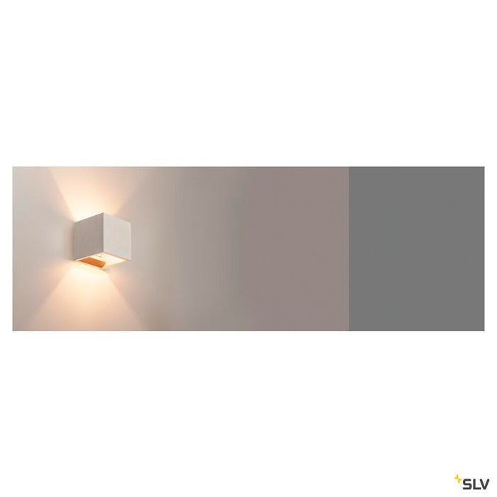 SOLID CUBE, wall light, QT14, grey, max. 25W