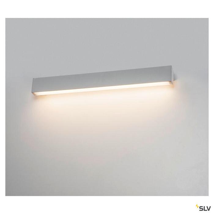 L-LINE 60 LED, wall and ceiling light, IP44, 3000K, 820lm, silver