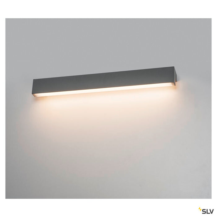 L-LINE 60 LED, wall and ceiling light, IP44, 3000K, 700lm, grey