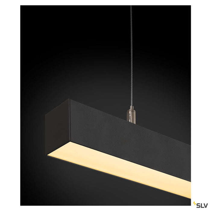Q-LINE DALI SINGLE LED, pendant, dimmable, 1500mm, black