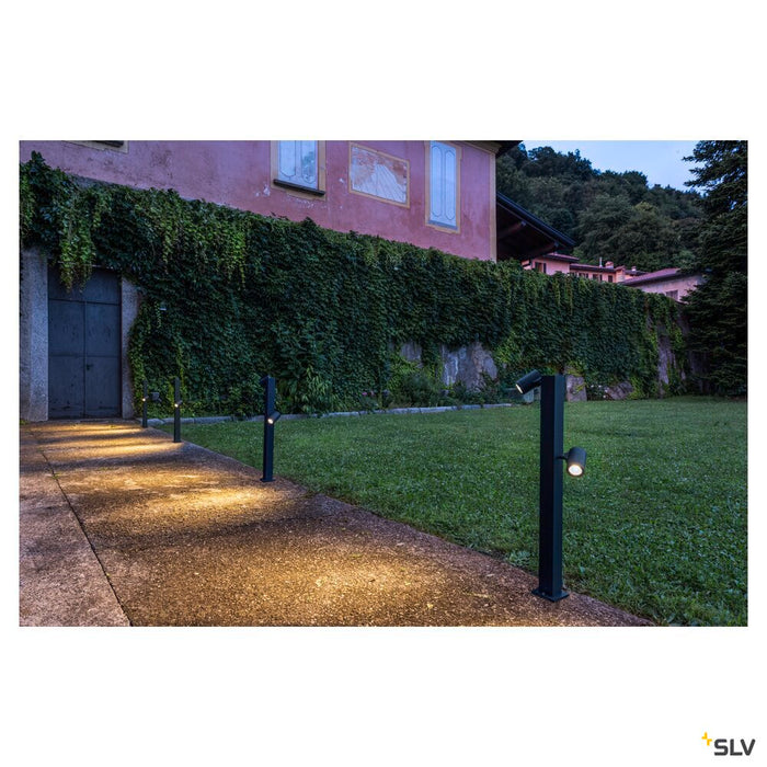 HELIA Double Pole, LED outdoor floor stand, anthracite, IP55 3000K