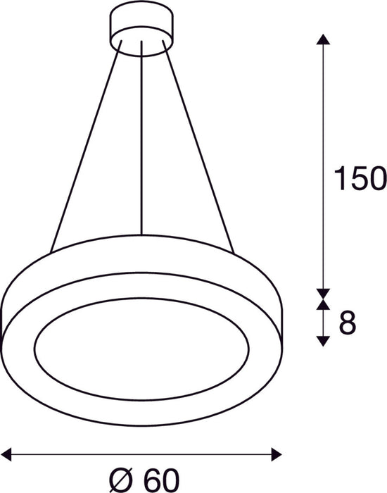 MEDO RING 60 DALI, Indoor LED pendant, black, 3000K