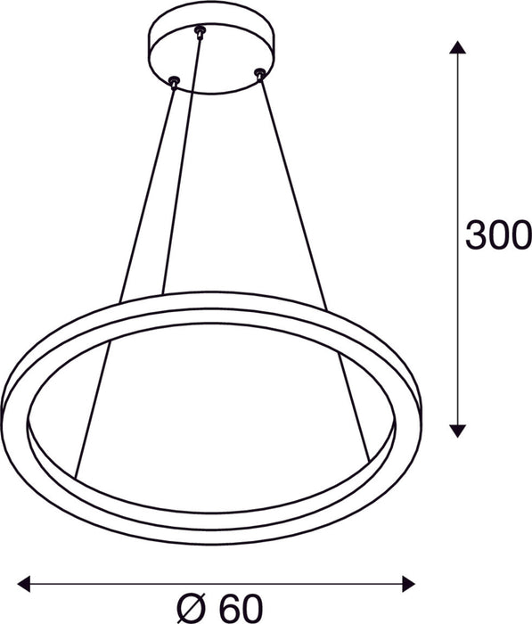 ONE 60 DALI, Indoor LED pendant, black, 3000/4000K