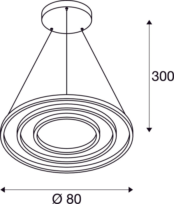 ONE TRIPLE DALI, Indoor LED pendant, black, 3000/4000K