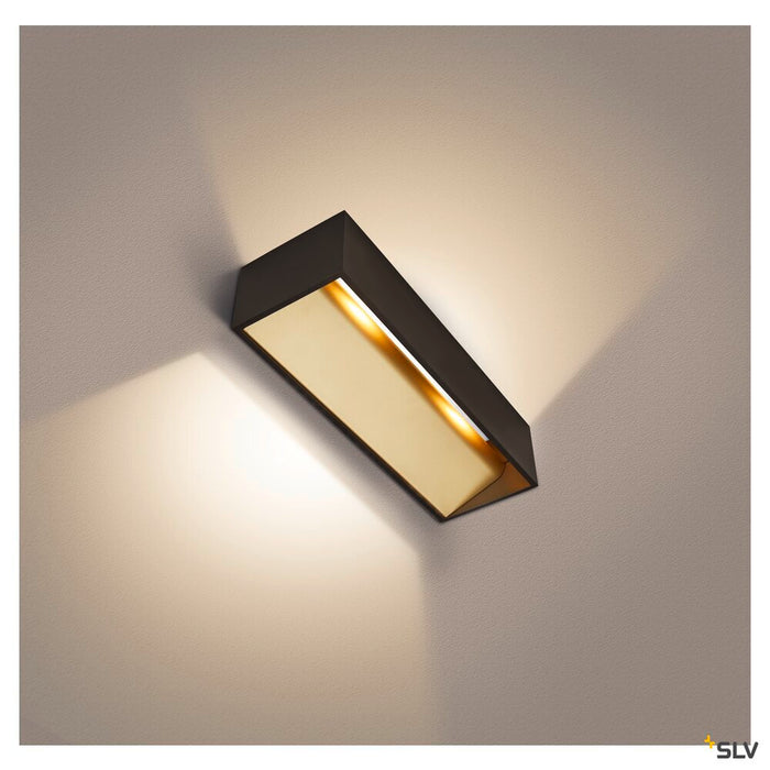 LOGS IN L Indoor LED recessed wall light,, black/gold, 2000-3000K, DIM-TO-WARM