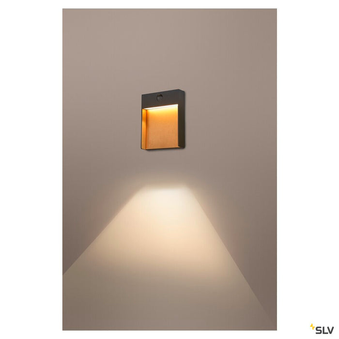 FLATT SENSOR, Outdoor LED surface-mounted wall light, 3000K, IP65, anthracite