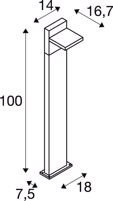 ABRIDOR POLE 100, Outdoor LED floor stand IP55 anthracite 3000/4000K