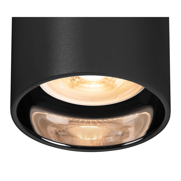 ASTO TUBE, ceiling-mounted light, cylindrical, GU10, 3x max. 10 W, black