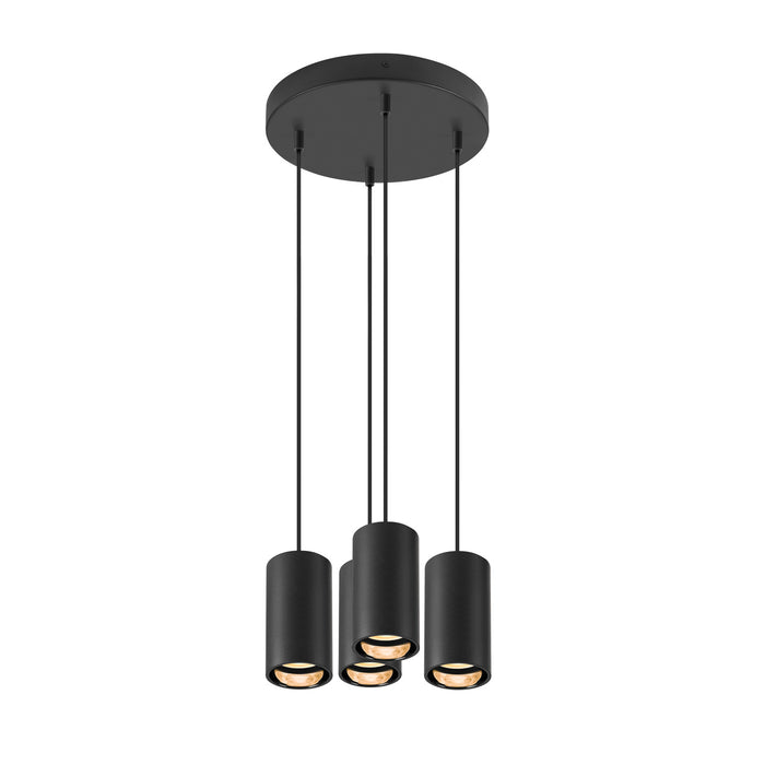 ASTO TUBE, pendant light, GU10, pendant length 250 cm, 4x max. 10 W, black