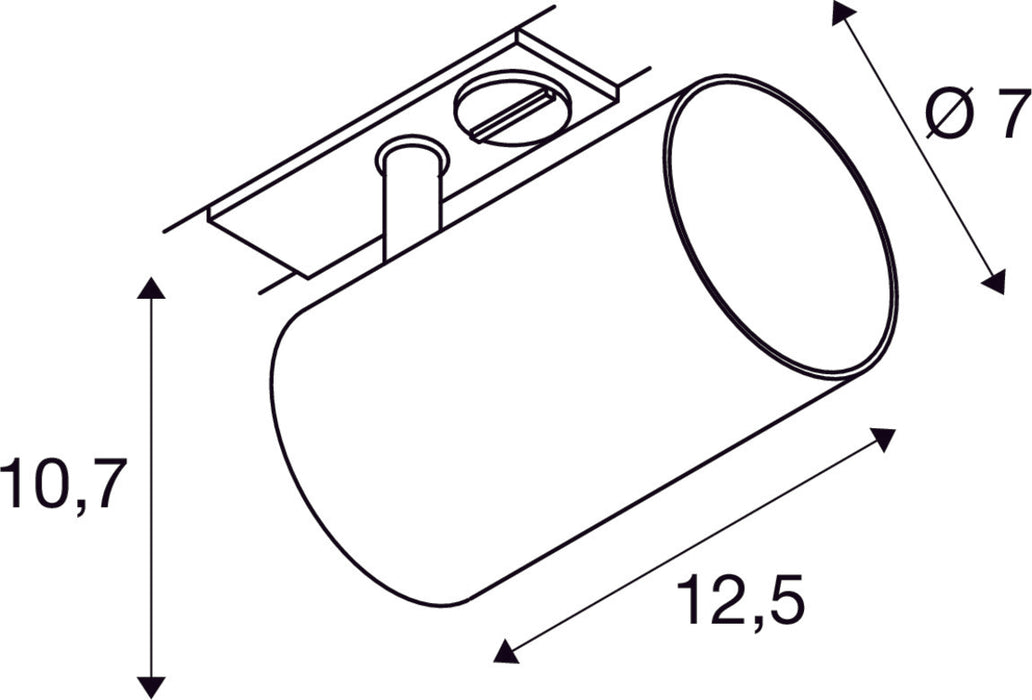 ASTO TUBE, 1-phase spot, GU10, 1x max. 10 W, white