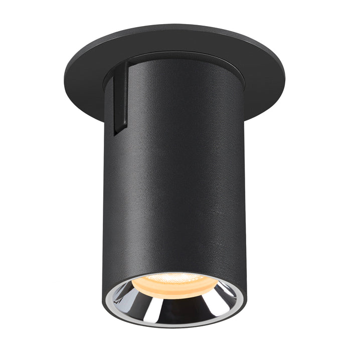 NUMINOS PROJECTOR XS recessed ceiling light, 3000 K, 20°, cylindrical, black / chrome