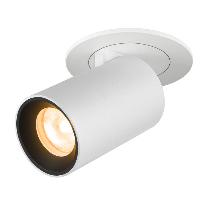 NUMINOS PROJECTOR XS recessed ceiling light, 3000 K, 20°, cylindrical, white / black